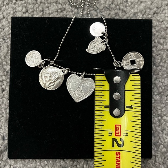 6 charms Sterling silver mixed size pendants cherub angel hearts yin yang - Picture 6 of 8